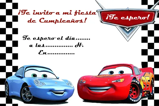 Invitación de Cumpleaños Cars : Plantillas, recursos y más