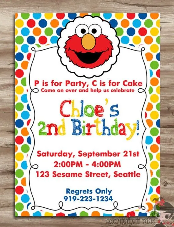 Invitación de cumpleaños ELMO Elmo cumpleaños por KawaiiKidsDesign