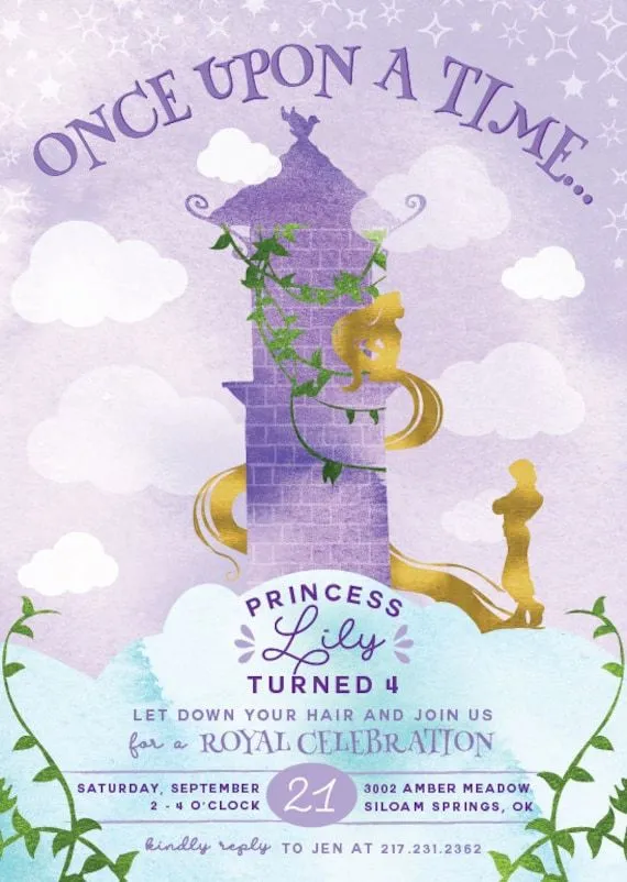 Invitación de cumpleaños de Rapunzel Fiesta de princesas - Etsy México Invitación de cumpleaños de Rapunzel Fiesta de princesas - Etsy México