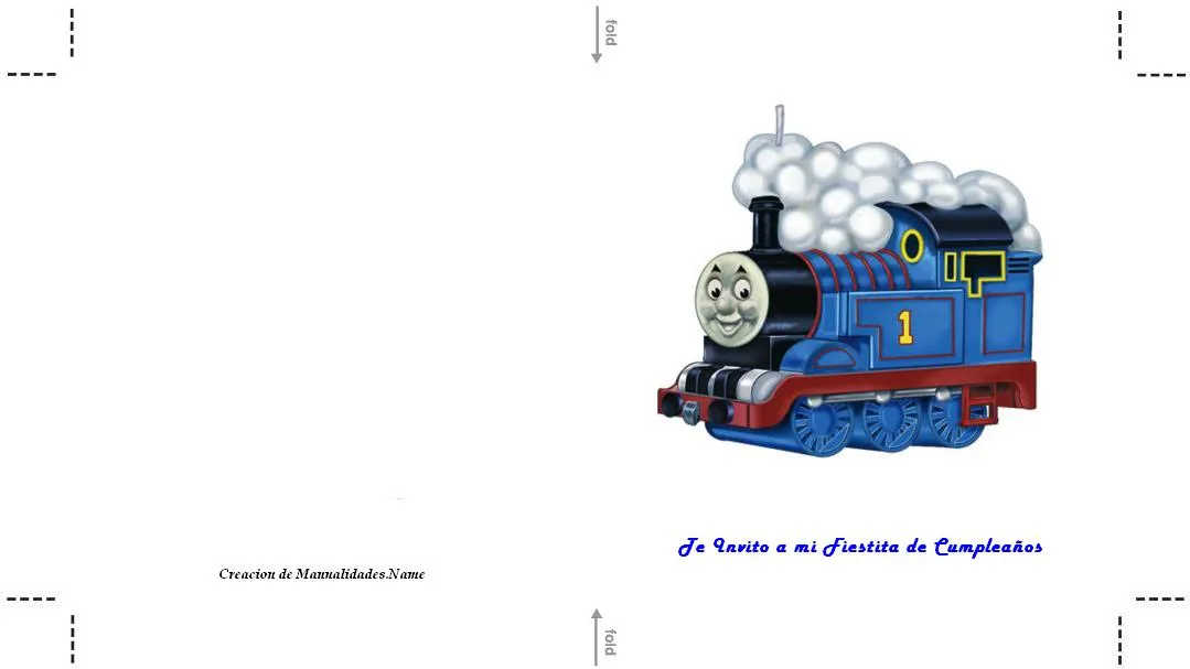 Invitacion de Cumpleaños de Thomas el Tren en Manualidades ...