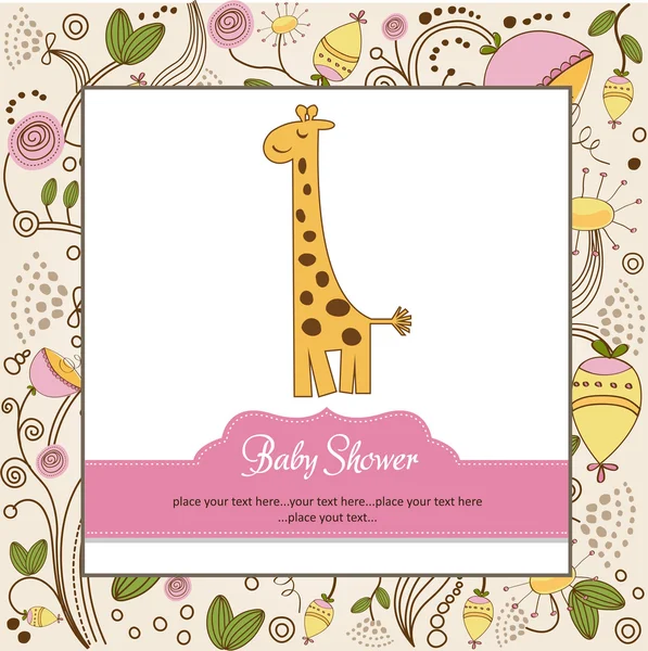 invitación de la ducha de bebé con jirafa — Foto stock ...