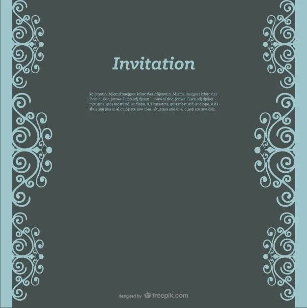 Invitación con espirales en bordes del diseño | Descargar Vectores ...