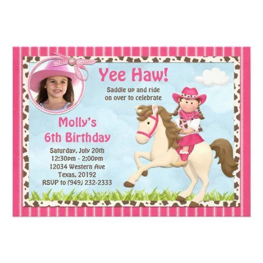 Invitaciónes cumpleaños de caballos - Imagui