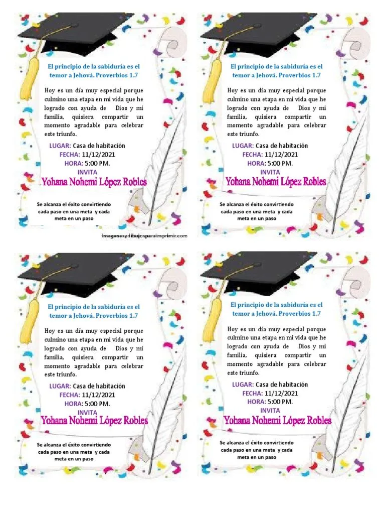 Invitacion de Graduacion Primaria | PDF
