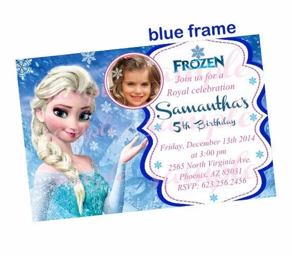 Invitacion Imprimible de Disney Frozen Fiesta por FunPartyDesigns
