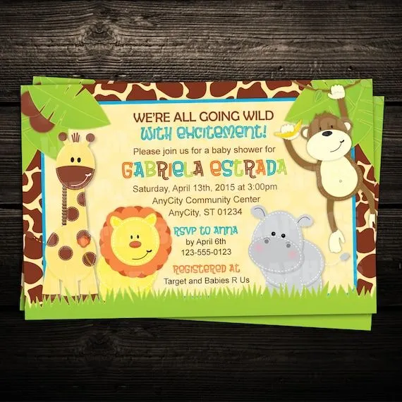 INVITACIÓN imprimible: Jirafa salvaje por LittleBeesGraphics