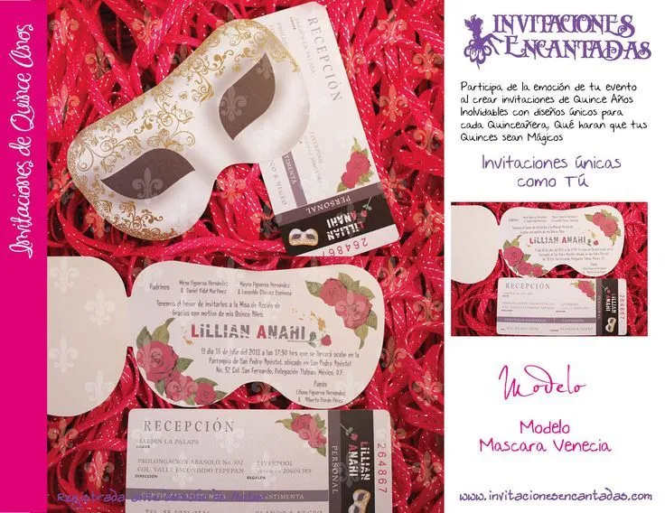 Invitacion de Mascara del Fantasma de la Opera + Boleto Ticket con ...
