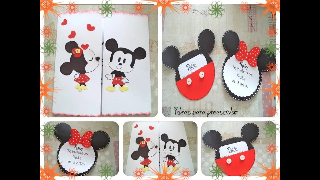 Invitación Mickey y Minnie Mouse - YouTube