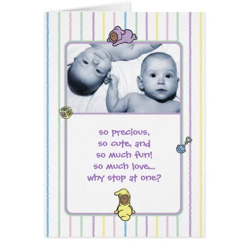 Invitación del nacimiento para los gemelos tarjeta de felicitación ...