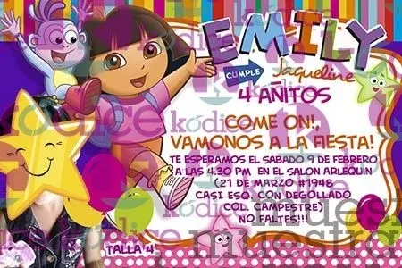 Invitacion de Piñata Dora la Exploradora | Invitaciones Piñata ...