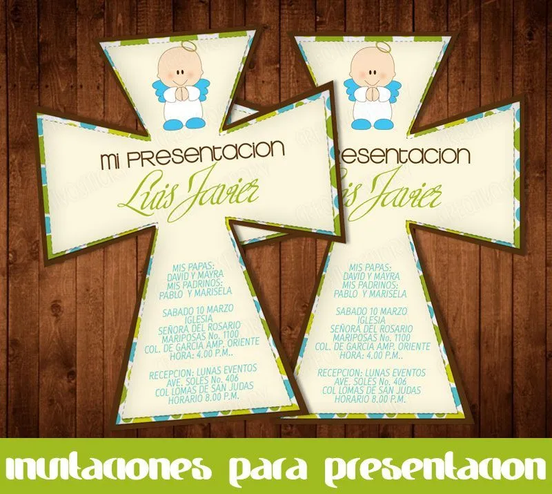 Invitacion De Presentacion en cruz | Bautizo | Pinterest