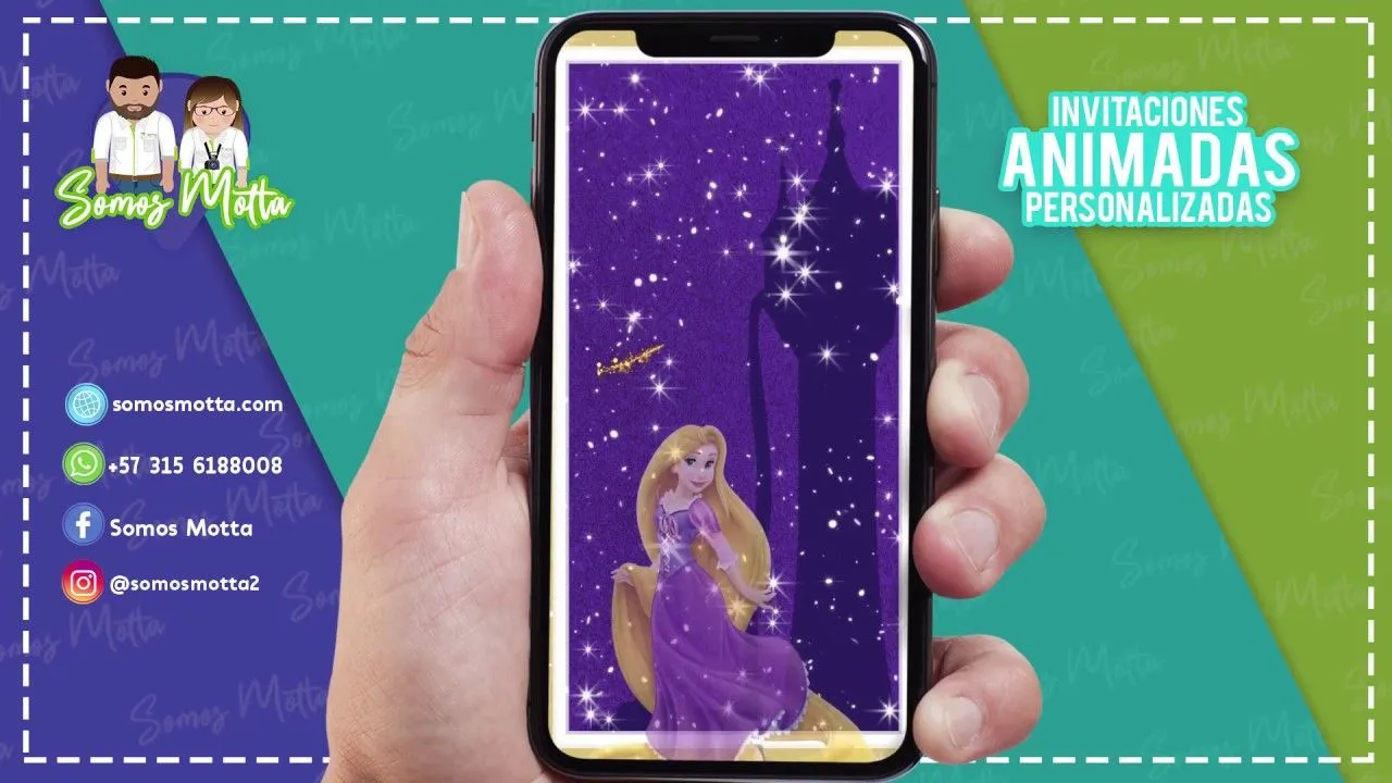 INVITACIÓN PRINCESA RAPUNZEL ENREDADOS Digital animada INVITACIÓN PRINCESA RAPUNZEL ENREDADOS Digital animada