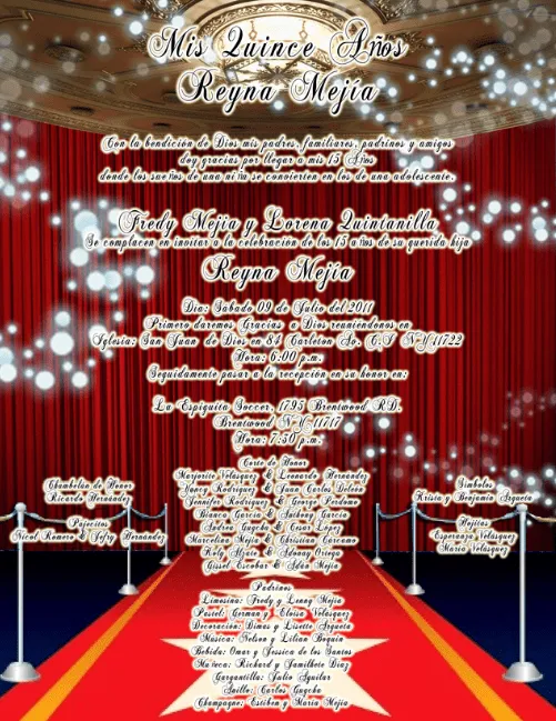 INVITACION DE QUINCE AÑOS CON TEMATICA DE PELICULA ALFOMBRA ROJA Y ... INVITACION DE QUINCE AÑOS CON TEMATICA DE PELICULA ALFOMBRA ROJA Y ...