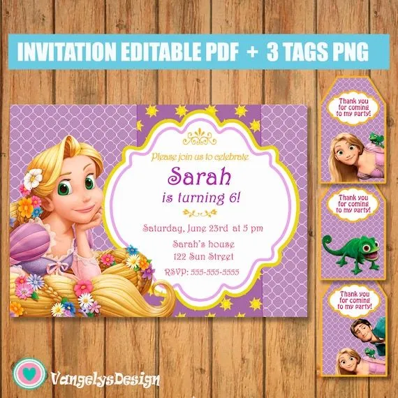 INVITACION RAPUNZEL ENREDADOS cumpleaños Pdf editable INVITACION RAPUNZEL ENREDADOS cumpleaños Pdf editable