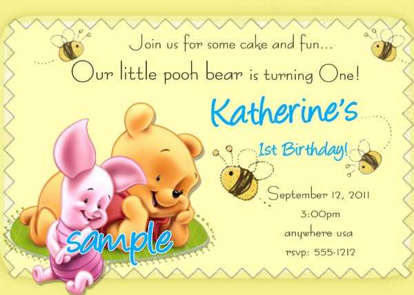 Invitaciones para cumpleaños de Winnie The Pooh bebé - Imagui