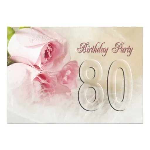 Invitación de la fiesta de cumpleaños por 80 años de Zazzle.
