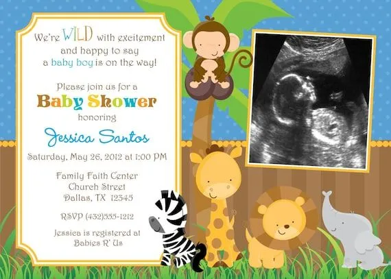 Invitación de safari para baby shower - Imagui