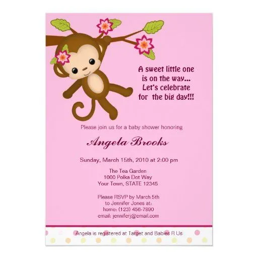 Invitaciónes de changuitas para baby shower - Imagui