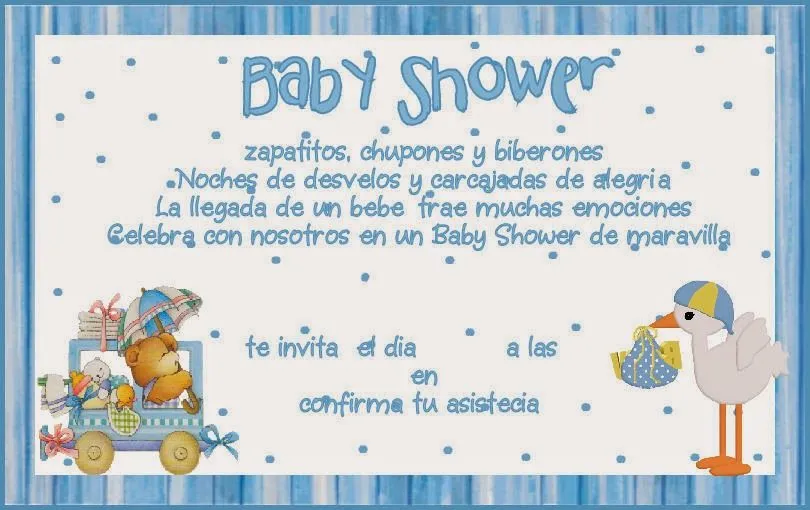 Invitaciones para Baby Shower con cigueña - Imagui