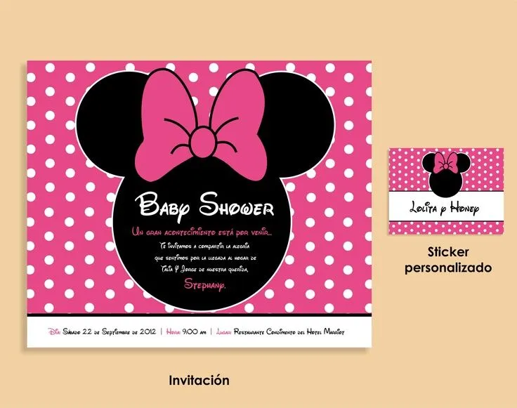 Invitaciónes baby shower niña Minnie Mouse - Imagui