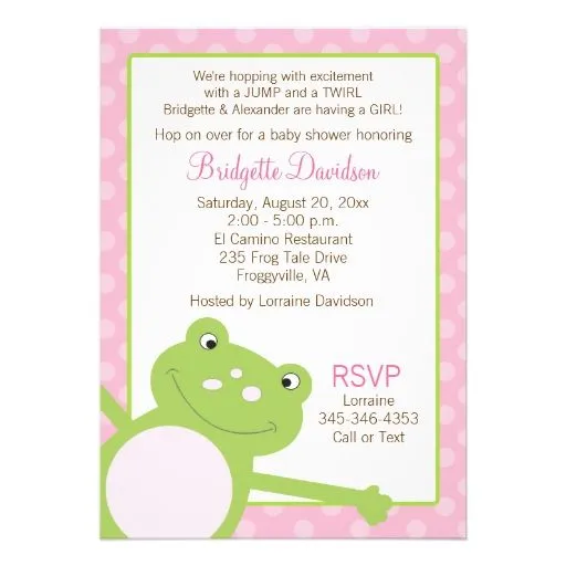 Invitaciónes para baby shower de rana - Imagui