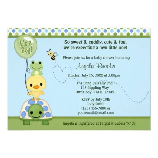 Invitaciónes para baby shower de ranas - Imagui