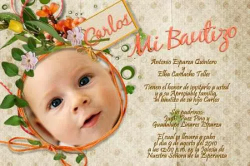 Invitaciones Para Bautizo -monísimas!---imprimelas Tu ...