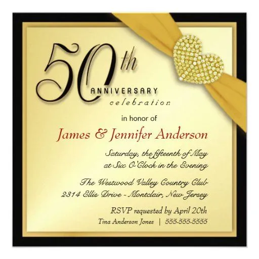 Invitaciones para 50 años de casados - Imagui