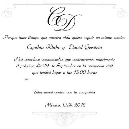 Imagenes de invitaciónes para boda civil - Imagui