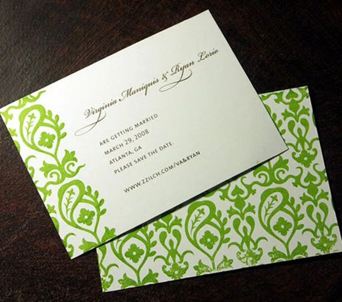 10 tipos de invitaciones de boda en color verde