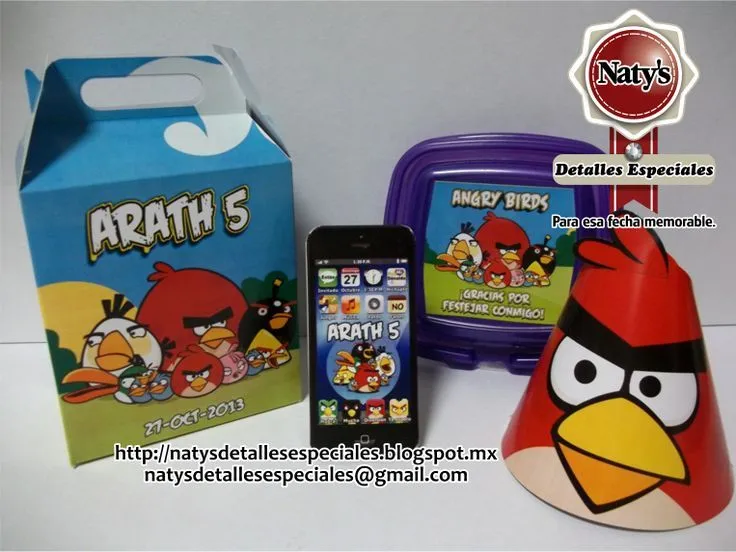 Invitaciones Cajitas personalizadas Gorritos de fiesta Angry Birds ...