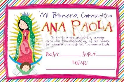 Invitación de primera comunión de niña - Imagui
