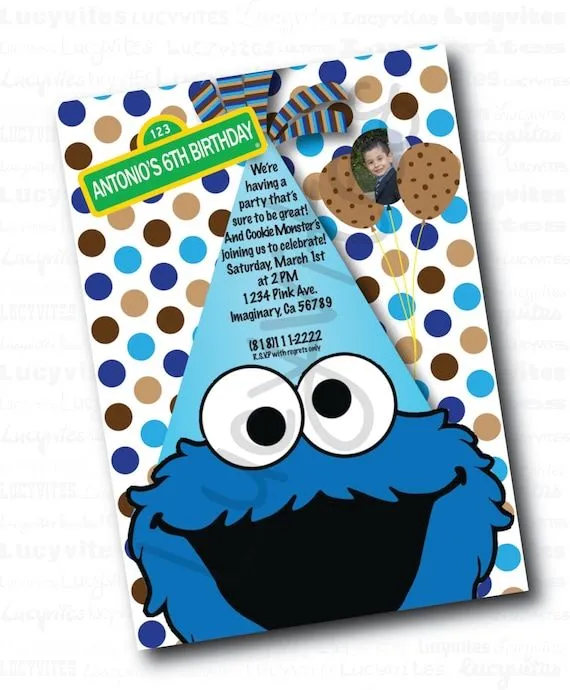 INVITACIONES DE cookie monster - Imagui