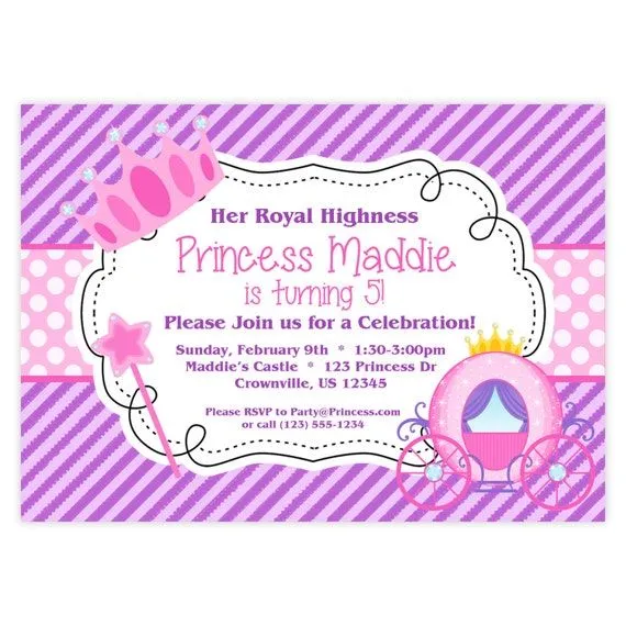 Invitación corona de princesa - Imagui