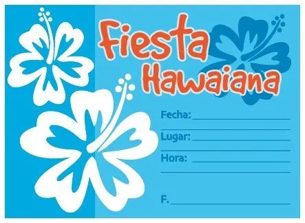 Invitaciones de cumple para una fiesta Hawaiana
