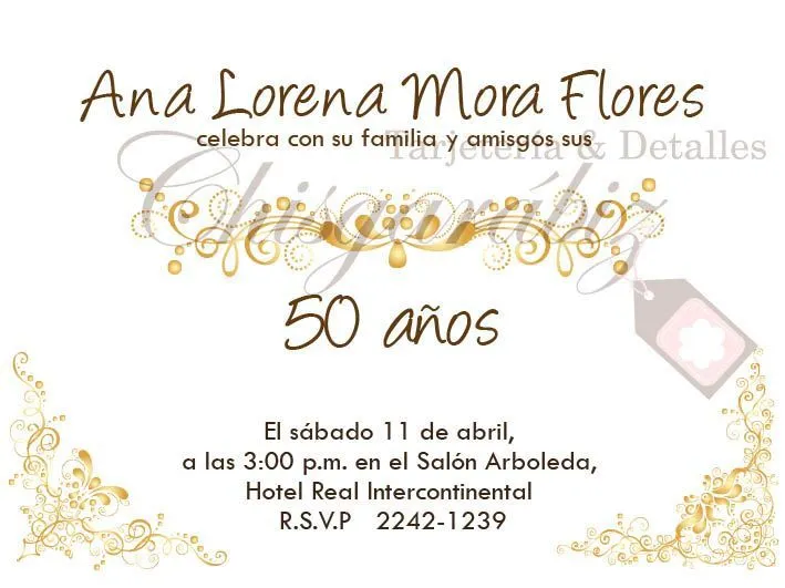 Invitaciónes para cumpleaños 50 años mujer - Imagui