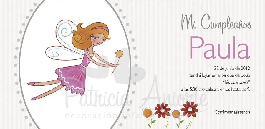 Invitación de cumpleaños del hada de las flores / Flowers' Fairy ...