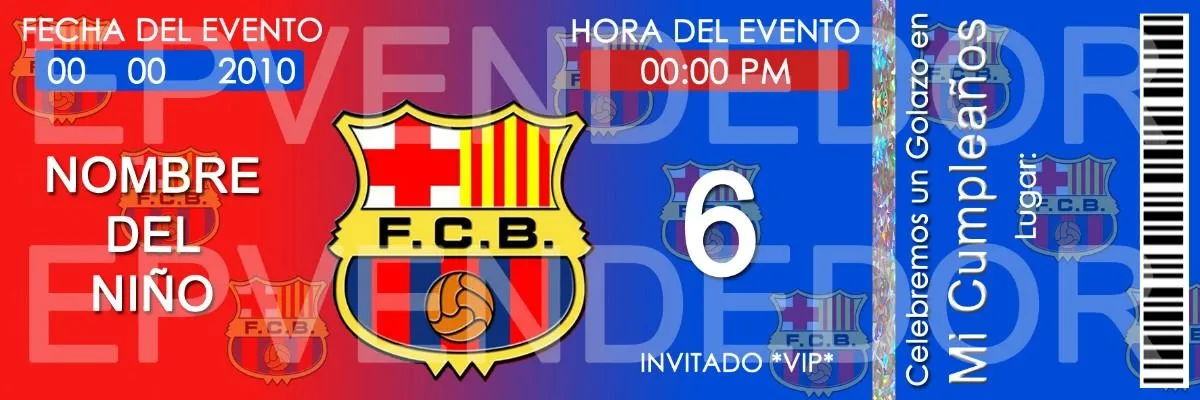 Tarjetas De Invitacion Barcelona Futbol Club - Invitaciones - BsF ...