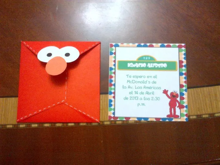 Invitaciones cumpleaños de Elmo | Cositas Lindas | Pinterest