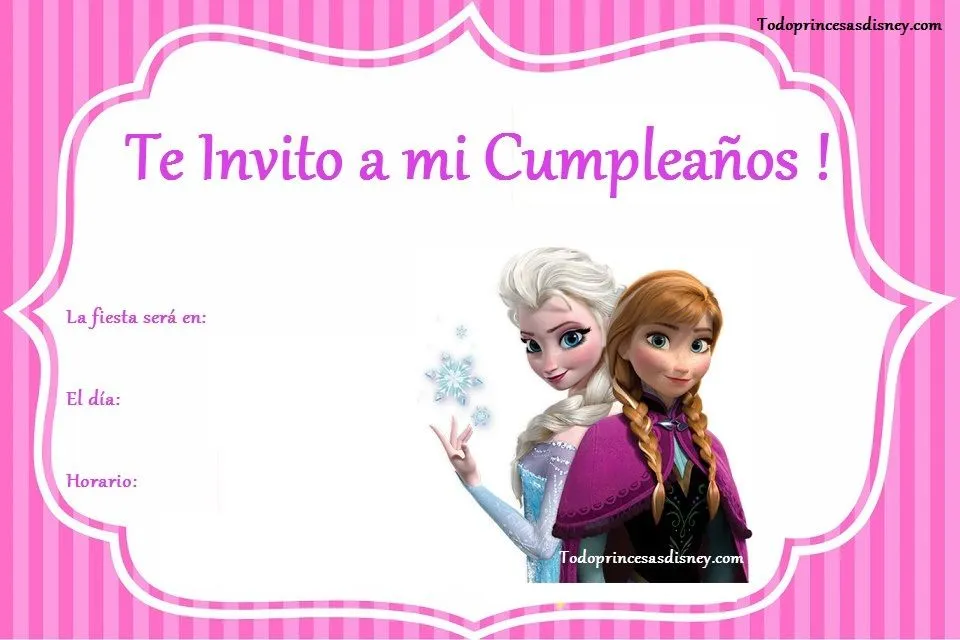 Invitaciones de Cumpleaños de Frozen