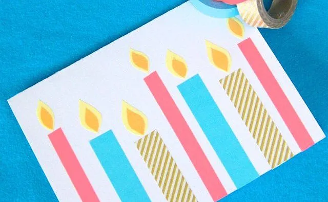Invitaciones de cumpleaños hechas con washi tape - Invitaciones ...