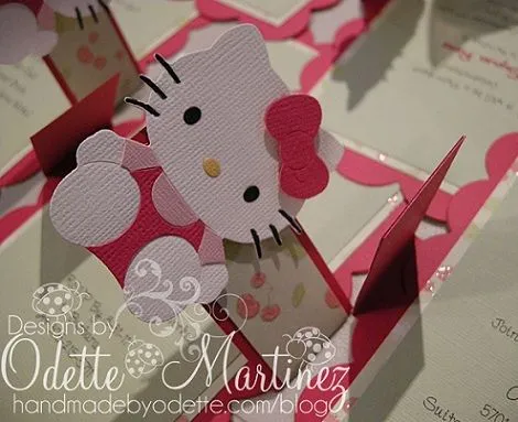 Invitaciónes de Hello Kitty hechas a mano - Imagui
