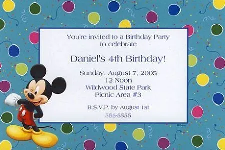 Invitación de cumpleaños de Mickey Mouse gratis - Imagui