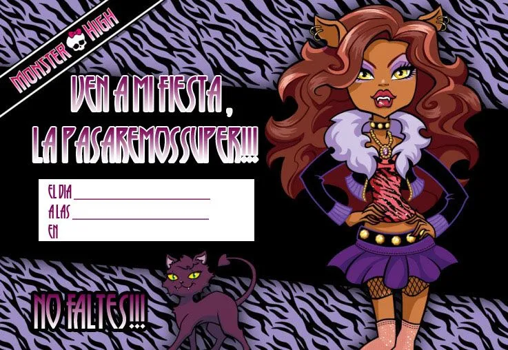Invitaciones de cumpleaños de Monster High | Manualidades faciles
