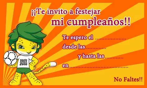 Mundial-2010-Sudafrica - Tarjetas de cumpleaños de Mundial- Mundial-2010-Sudafrica - Tarjetas de cumpleaños de Mundial-