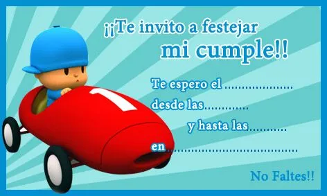 Tarjeta de cumpleaños de Pocoyo para imprimir - Fiestas infantiles