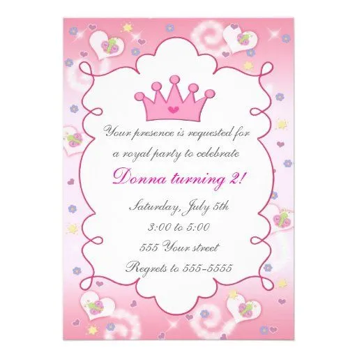 Invitaciónes para cumpleaños de princesas bebés - Imagui