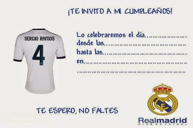 Invitaciones de cumpleaños del Real Madrid - Imagui