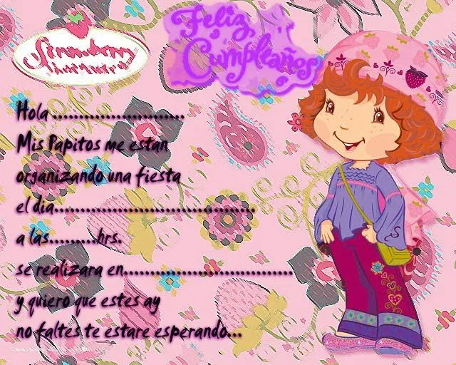 Tarjetas de cumpleaños de Rosita Fresita - Imagui