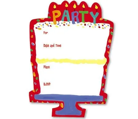 Invitaciones para cumpleaños; tarjeta de cupcake